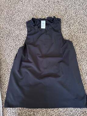 Athleta Black High Neck Ripstop Drawstring Waist Tank Top